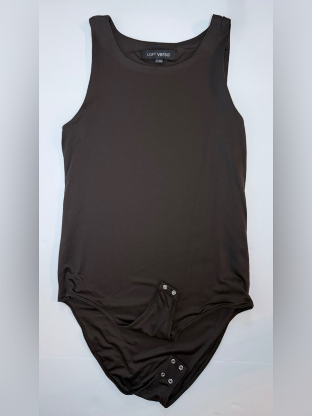 LOFT Versa 360 Knit Tank Bodysuit Brown Coconut Shell Sleeveless Size M